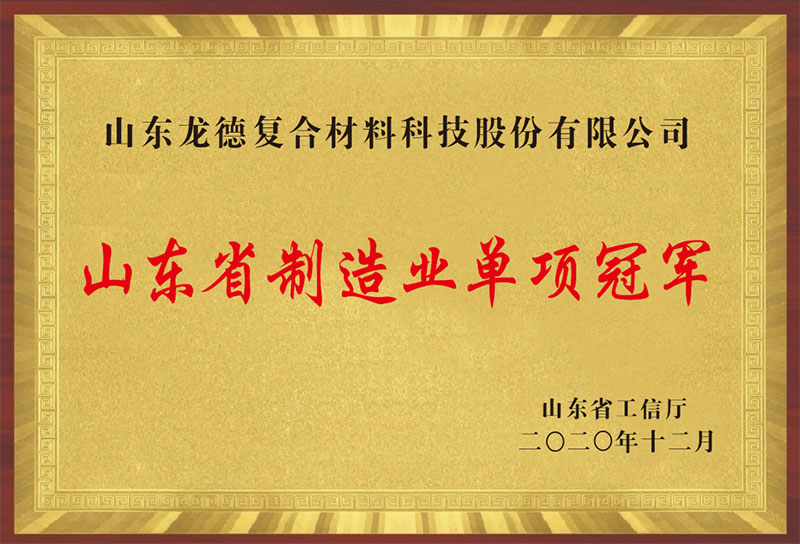 山東省制造業(yè)單項(xiàng)冠軍（山東龍德復(fù)合材料科技股份有限公司）